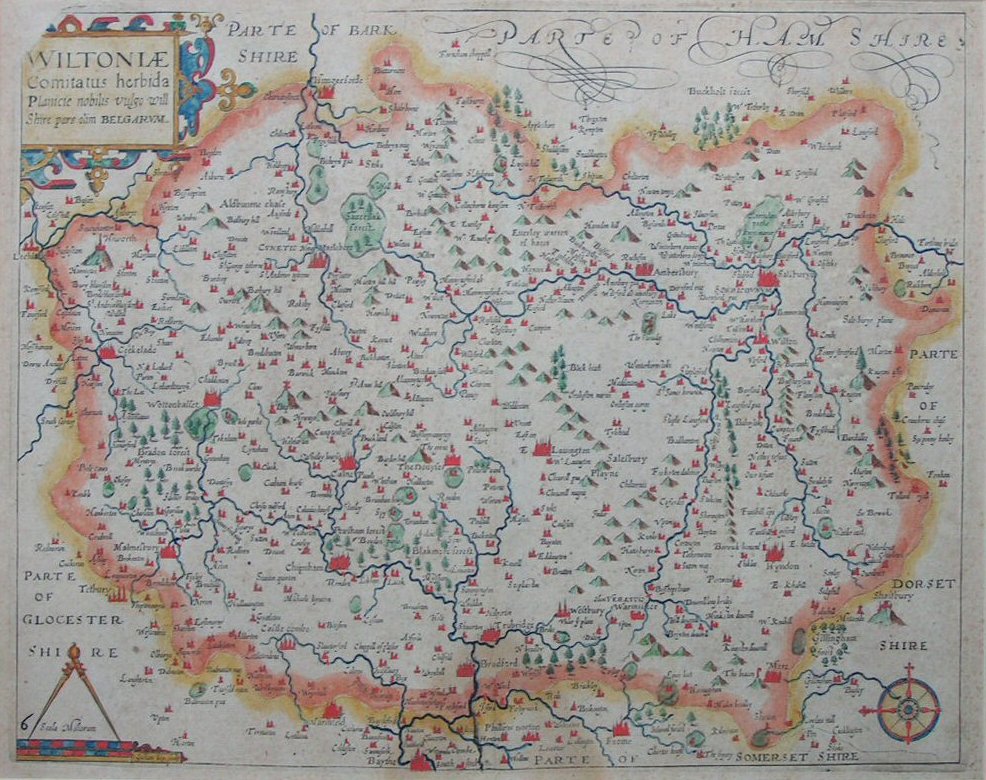 Map of Wiltshire - Saxton-Kip